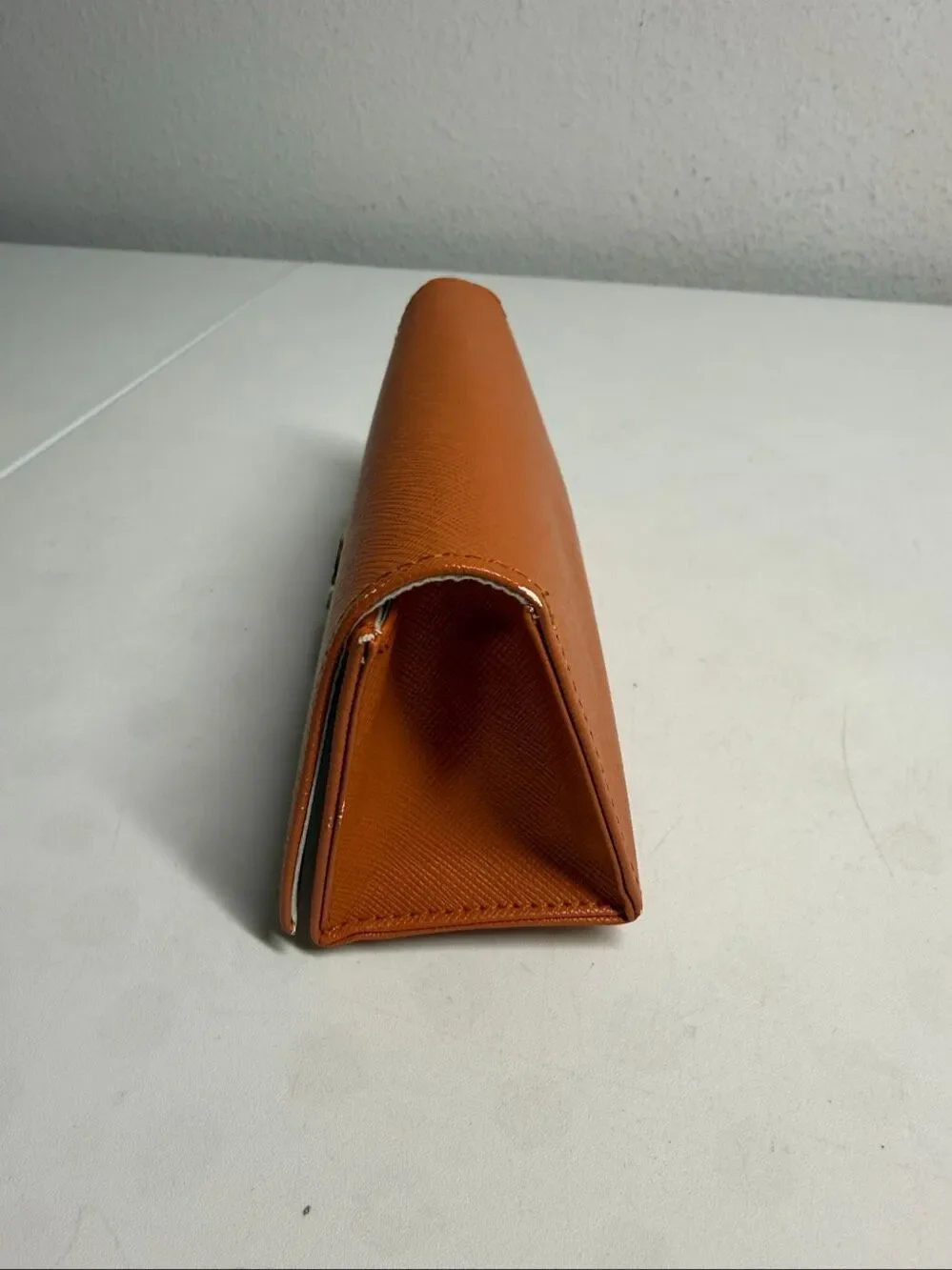 Tory Burch Trifold Orange Leather Sunglasses/Eyeglasses case Large